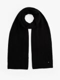 Black Hilfiger Flag Embroidery Scarf with Cashmere  Men