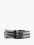 Blue Square Buckle Textured Belt  Men