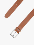 Brown Enamel Flag Square Buckle Leather Belt  Men