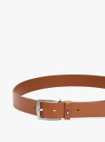 Brown Enamel Flag Square Buckle Leather Belt  Men