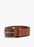 Brown Enamel Flag Square Buckle Leather Belt  Men