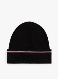 Black Signature Tape Wool Blend Beanie  Men