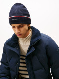 Blue Signature Tape Wool Blend Beanie  Men