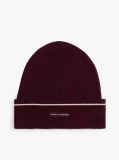 Red Signature Tape Wool Blend Beanie  Men