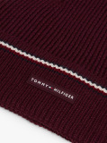 Red Signature Tape Wool Blend Beanie  Men