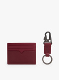 Red Leather Card Holder And Key Fob Set  Men