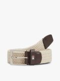 Beige Braided Elastic Webbing Belt  Men