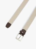 Beige Braided Elastic Webbing Belt  Men