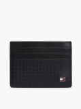 Black Embossed Flag Leather Credit Card Holder  Men