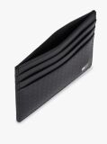 Black Embossed Flag Leather Credit Card Holder  Men