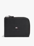 Black Casual Leather Zip-Around Wallet  Men