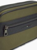 Green Metal Logo Crossbody Reporter Bag  Men