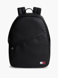 Black Essential Rubberised Logo Dome Backpack  Men