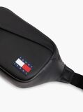 Black Essential Rubberised Logo Bum Bag  Men