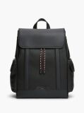 Black Global Stripe Drawstring Logo Backpack  Men