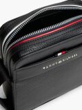 Black Metal Logo Textured Crossbody Reporter Bag  Men