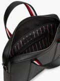Black Textured Global Stripe Laptop Bag  Men