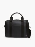 Black Enamel Flag Perforated Laptop Bag  Men