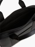 Black Enamel Flag Perforated Laptop Bag  Men