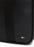 Black Enamel Flag Perforated Laptop Bag  Men