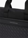 Black Modern Textured Flag Laptop Bag  Men