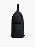 Black Modern Textured Flag Sling Bag  Men