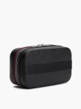 Black Metal Logo Pebble Grain Washbag  Men