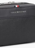Black Metal Logo Pebble Grain Washbag  Men