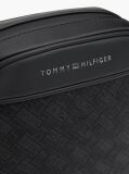 Black Modern Textured Flag Crossbody Reporter Bag  Men