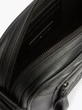 Black Corporate Textured Flag Crossbody Camera Bag  Men