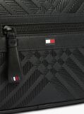 Black Corporate Textured Flag Crossbody Camera Bag  Men