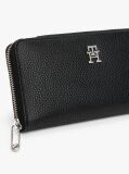 Black Th Emblem Large Zip-Around Wallet  Women