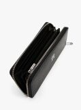 Black Th Emblem Large Zip-Around Wallet  Women