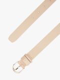 Beige Essential TH Monogram Leather Belt  Women