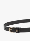 Black Essential TH Monogram Leather Belt  Women