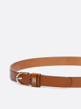 Brown Essential TH Monogram Leather Belt  Women