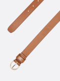 Brown Essential TH Monogram Leather Belt  Women