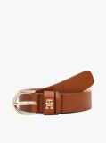 Brown Essential TH Monogram Leather Belt  Women