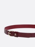 Κόκκινο Essential TH Monogram Δερμάτινη Ζώνη  Γυναίκες
