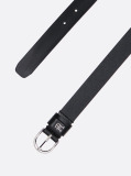 Black Essential TH Monogram Leather Belt  Women