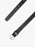 Black Essential TH Monogram Leather Belt  Women