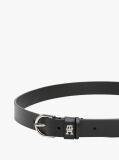 Black Essential TH Monogram Leather Belt  Women