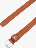 Brown Essential TH Monogram Leather Belt  Women