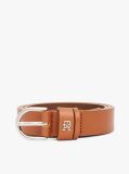 Brown Essential TH Monogram Leather Belt  Women