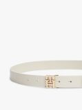 Μπεζ Modern TH Monogram Δερμάτινη Ζώνη Με Αγκράφα  Γυναίκες