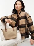 Beige Webbing Crossbody Tote Bag  Women