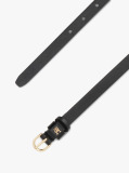 Μαύρο Essential TH Monogram Δερμάτινη Ζώνη  Γυναίκες