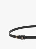 Μαύρο Essential TH Monogram Δερμάτινη Ζώνη  Γυναίκες