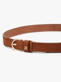 Brown Essential Rounded Buckle Leather Belt  Women