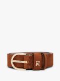 Brown Essential Rounded Buckle Leather Belt  Women